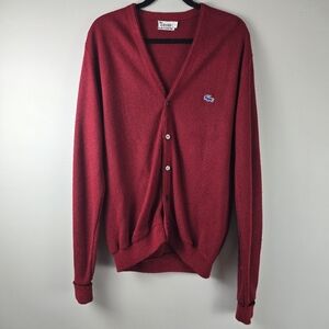 Izod Red Men's Cardigan Sweater